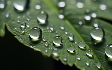 drops of dew on a close-up sheet