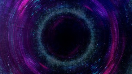 Futuristic Purple and Blue Artificial Intelligence Dashboard Design Background. Concept 3D illustration for abstract geometric dark cyber HUD backplates or digital festival event and vj backdrop.