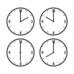 Simple watch icon , Time and Clock icon vector on white background, Clock page symbol for your web site design Clock icon logo, app, UI. Clock icon Vector illustration,