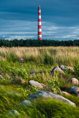 Storojensky lighthouse on the Ladojskoe lake in Russia