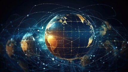 Obraz premium Modern Blue Earth Technology Background