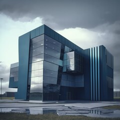 3D modern city business building
