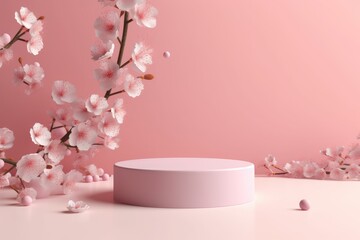 Obraz na płótnie Canvas Pink product display stand
