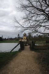 The old wooden bridge and the narrow path that leads to the Marlborough tower from the beautiful...