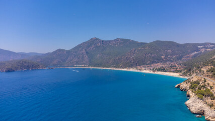 Fototapeta na wymiar Aerial view of Belcegiz Bay (Belcekiz Beach) in Oludeniz district.