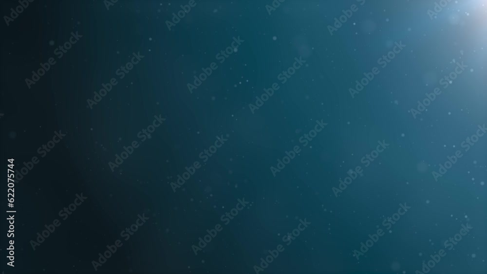 Wall mural abstract slowly floating particles as dust on dark blue background