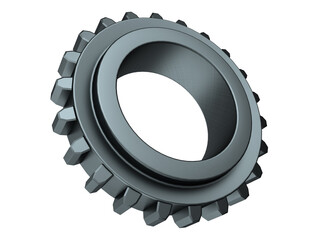 3d illustration of dark metal gear wheel