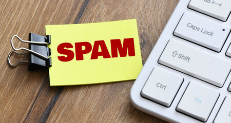 The word SPAM on a small piece of paper.