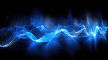 Fototapeta premium Blue Wave Technology Information Background