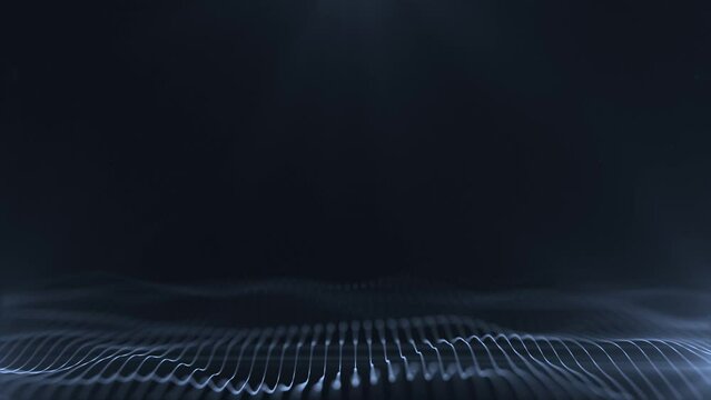 Beautiful abstract wavy lines technology backdrop desaturated digital particles effect as corporate concept used for visuals, vj, presentations as a motion background, seamless loop