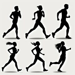 running fitness silhouette illustration