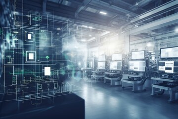 Obraz premium Workshop of a modern smart factory