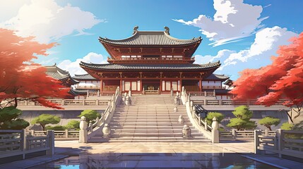 Obraz premium Temple of heaven. AI generated art illustration.