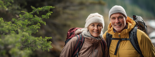 Active Older Couple Embarks on a Memorable Backpacking and Hiking Journey.