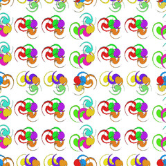 Pattern with flowers, figures, hochzeit, symmetrical vector illustration