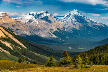 Mount Andromache and Mount Hector as seen from the Helen Lake Trail Canadian Rockies