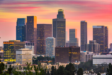 Fototapeta na wymiar Los Angeles, California, USA downtown skyline.
