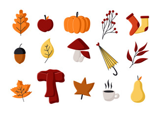 Simple Illustration Design of Autumn Elements