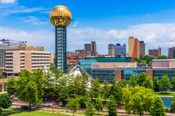 Knoxville, Tennessee, USA downtown at World's Fair Park. - obrazy, fototapety, plakaty