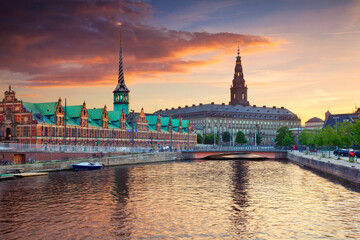 Fototapeta premium Image of Copenhagen, Denmark during beautiful sunset.