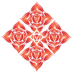 Abstract Root Chakra; Muladhara 1st Chakra, 4 pointed star