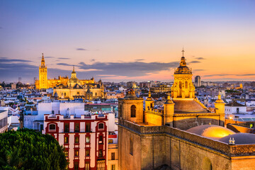 Fototapeta na wymiar Seville, Spain skyline in the Old Quarter.