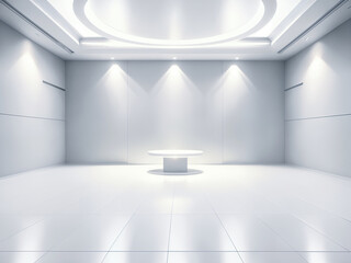 empty white big open industrial hall 3d render illustration