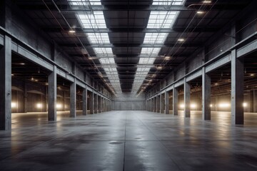 Inside the super large empty factory