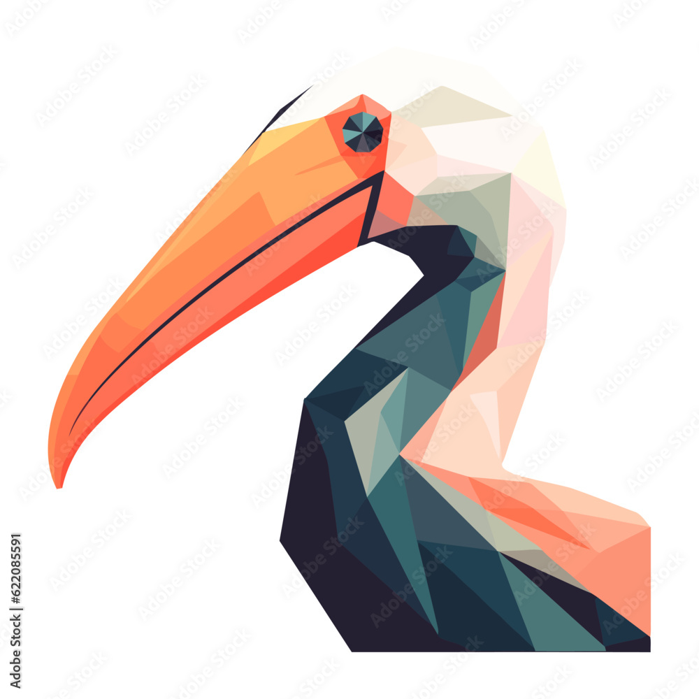 Canvas Prints geometric shapes pelican bird modern animal