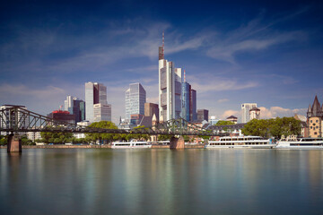 Fototapeta na wymiar Image of Frankfurt skyline during sunny day.