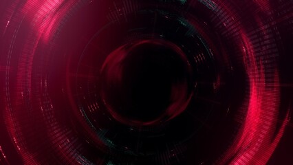 Abstract Red Dark Circle HUD AI Computer Code Dashboard Cyber Background
