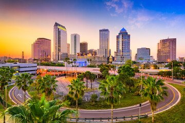 Tampa, Florida, USA downtown skyline. - obrazy, fototapety, plakaty