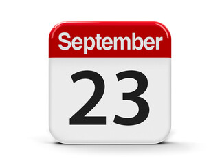 Fototapeta premium Calendar web button - The Twenty Third of September, three-dimensional rendering, 3D illustration