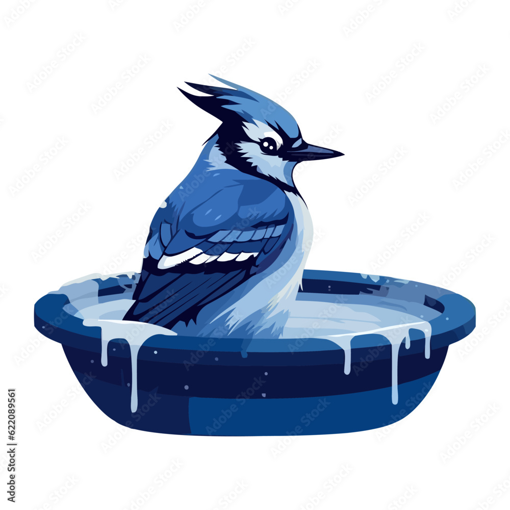 Canvas Prints cute blue jay in water isolated design