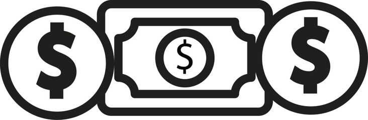 money vector icon line template