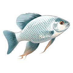 Serene Swimmer: Stunning Illustration of Pearl Gourami Fish