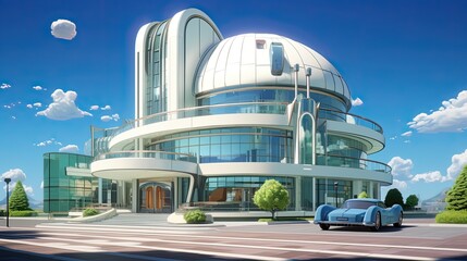Obraz premium View of the city. AI generated art illustration.