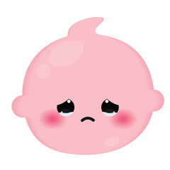 Isolated colored cute crying baby emoji icon Vector
