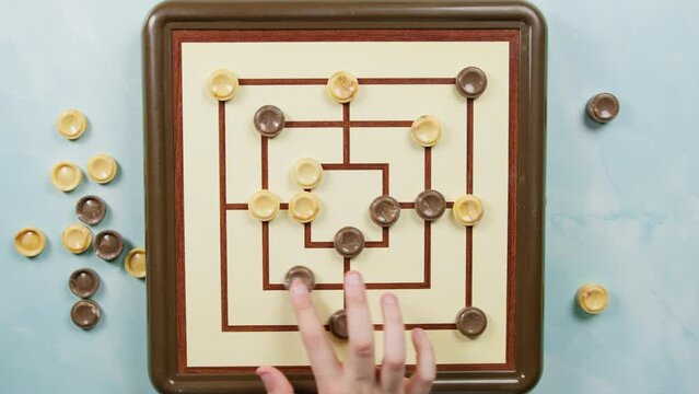 Top View Of Nine Men Morris Board Game