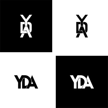 yda initial letter monogram logo design set