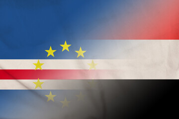 Cape Verde and Yemen government flag transborder contract YEM CPV
