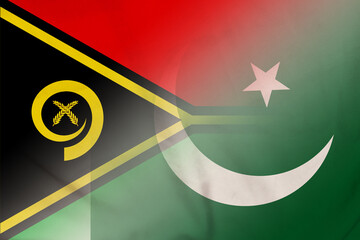 Vanuatu and Pakistan national flag international negotiation PAK VUT
