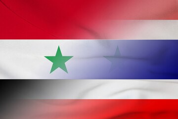 Syria and Thailand official flag transborder contract THA SYR