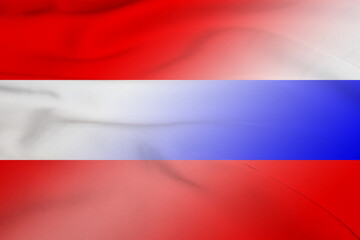 Austria and Russia political flag transborder contract RUS AUT
