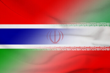 Fototapeta premium Gambia and Iran official flag international negotiation IRN GMB