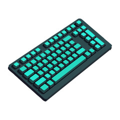 Modern technology, green keyboard computer