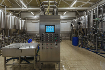 Control panel of automatic modern craft brewery