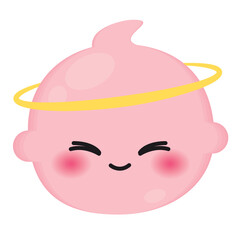 Isolated cute happy baby emoji icon Vector