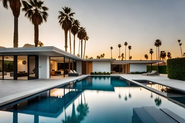 swimming pool at night