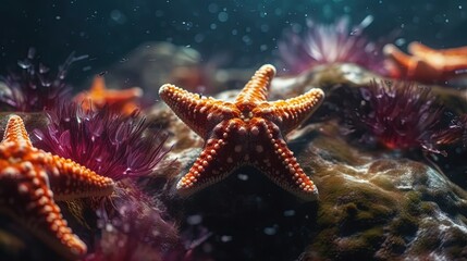Starfish. Underwater. Generative AI